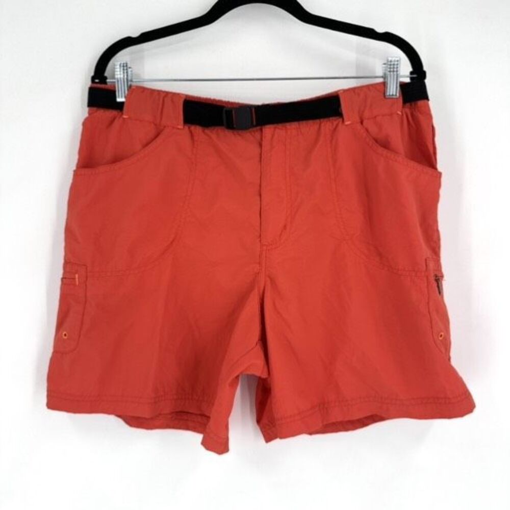 Vintage Columbia Women’s Utility‎ Nylon Cargo Shorts Size L Attached Belt Orange